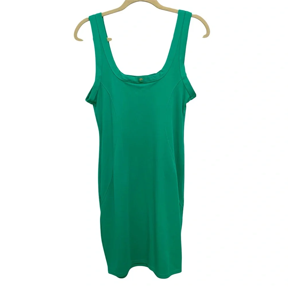 Yitty Tank Dress Womens Large Fitted‎ Body Butter Solid Green Mini